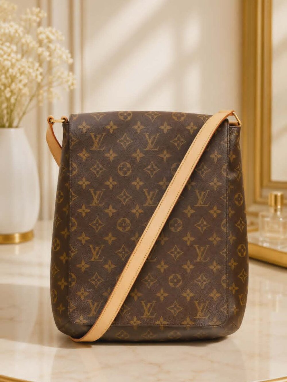 Authentic Louis Vuitton Musette Monogram Canvas Crossbody Bag